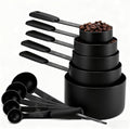 Bopei Measuring Cups and Spoons Set, Titanium-Plated Matte Black Stainless by Bopei