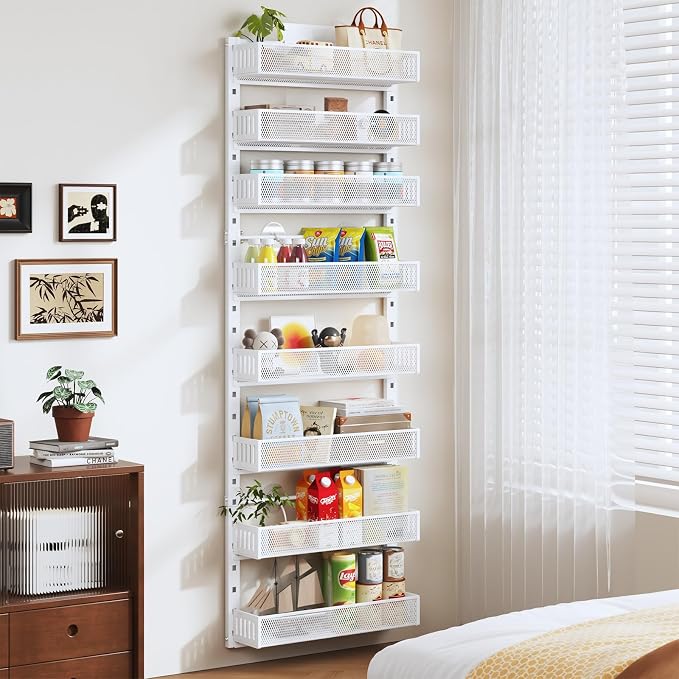 Pantry Door Organizers and Storage, 8-Tier Large Metal Heavy-Duty Frame Over - Image 5
