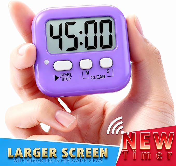 Antonki 2 Pack Digital Timer for Kids, Magnetic Countdown Kitchen Timers for - Image 4