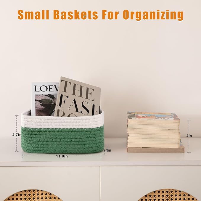 OIAHOMY 4 Pack Storage Baskets for Organizing, Small Bins for Shelves, Cute - Image 2
