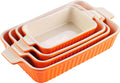 MALACASA Bakeware Set of 4, Porcelain Baking Pans Set by MALACASA