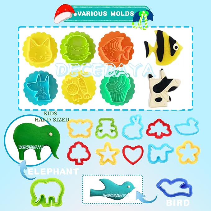 Dough Tools Play for Kids- Toy Accessories Include Stamps Cutter Scissor Roller - Image 3