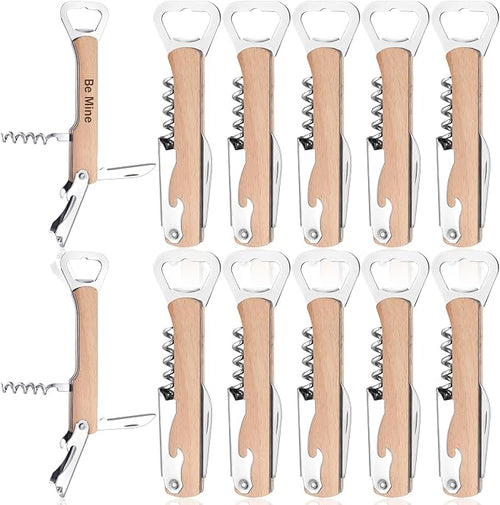 12 Pcs Wood Wine Bottle Opener Bachelor Groomsmen Gift 4 in 1 Corkscrew Wine by Yoande