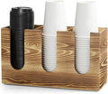 Wooden Coffee Cup and Lid Organizer by Unknown