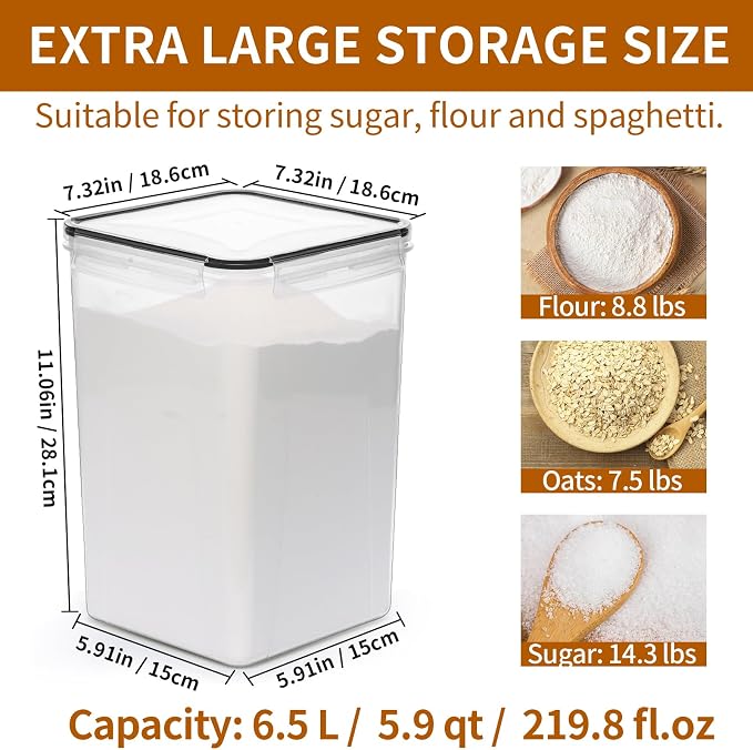 HKJ Chef 4 Pack Extra Large Airtight Food Storage Containers - Image 2