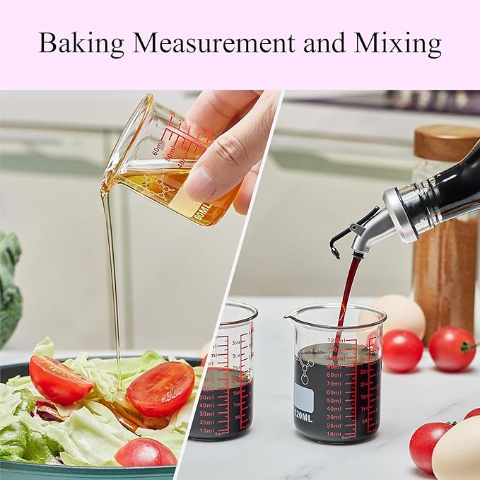 High Borosilicate Glass Measuring Cup Set-V-Shaped Spout, Includes 60ml - Image 4
