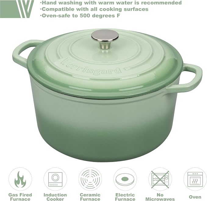 VORRINGARD Enameled Cast Iron Dutch Oven Pot - Image 3
