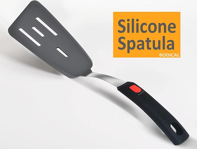 Set of 3, Silicone Spatula Turner, 600°F Heat Resistant Cooking Spatulas - Image 6