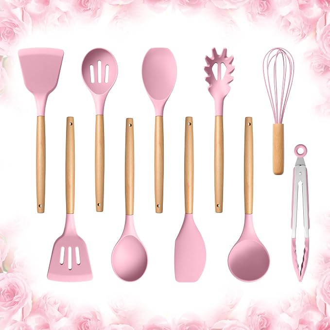 E-far Silicone Cooking Utensils Set, 10-Piece Kitchen Utensils Set by E-far