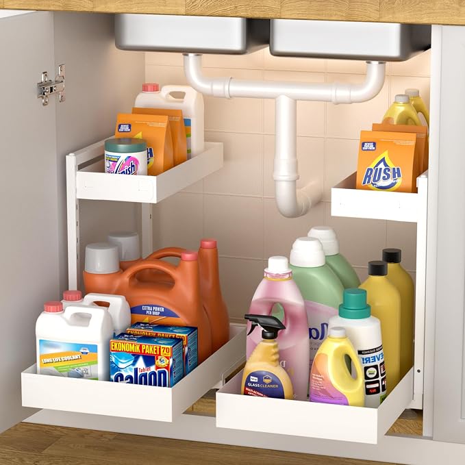 Under Sink Organizer, Bathroom Counter Organizer, 2 Packs 2-Tier Metal - Image 7