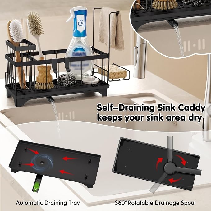 VOOWO Sponge Holder for Kitchen Sink, Compact Sink Caddy - Image 4
