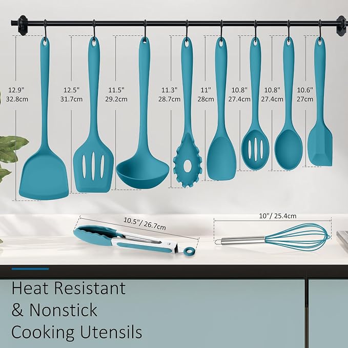 Silicone Cooking Utensils Set of 10, Kitchen Utensils Set - Image 2