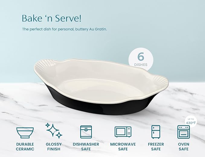 Au Gratin Baking Dishes, by Kook, Mini Casserole Dish, - Image 4