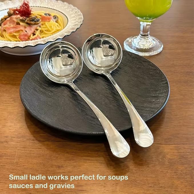 Small Ladle, Gravy Ladle, 7.9 Inch Sauce Ladles, 18/10 Stainless Steel Small - Image 5