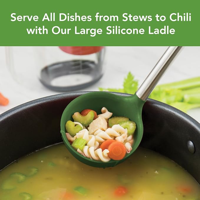 Tovolo Silicone Ladle With Stainless Steel Handle Deep Soup Ladle - Image 2