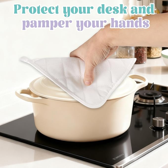 40 Pcs Pot Holder Bulk for Craft Include 16 White Heat Resistant Pot Holders - Image 4