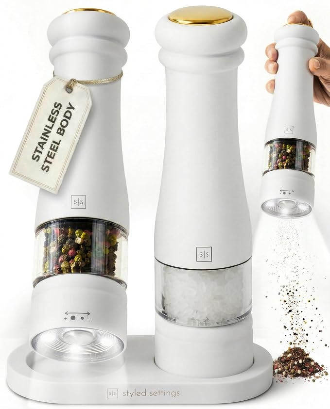 Electric Salt and Pepper Grinder Set by STYLEDSETTINGS