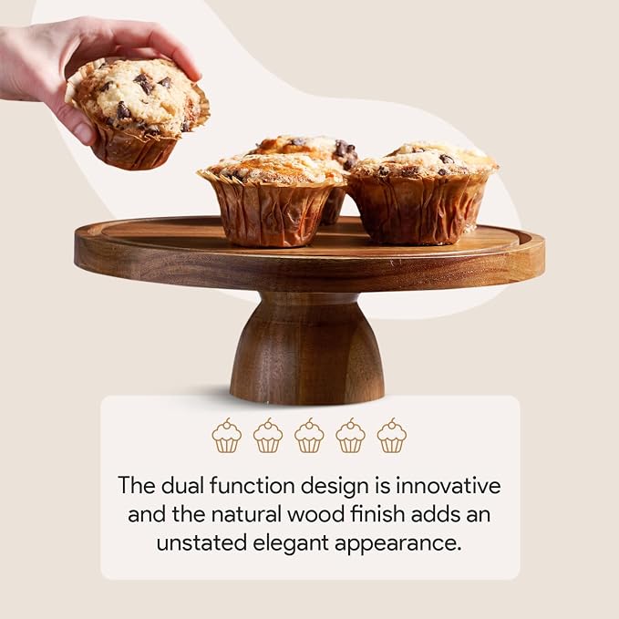HOMESPHERE Acacia Wood Cake Stand - Image 6