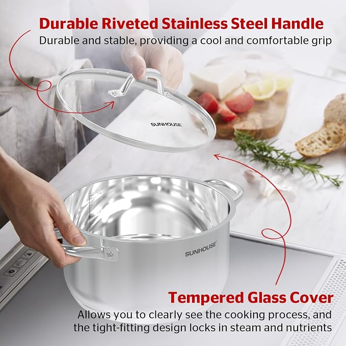 SUNHOUSE Stainless Steel Stock Pot - Image 8