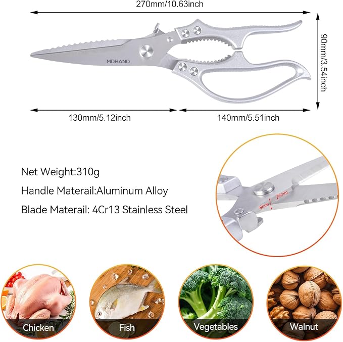 MDHAND Heavy Duty Poultry Shears, Kitchen Food Scissors All Purpose - Image 2