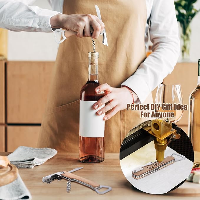 12 Pcs Wood Wine Bottle Opener Bachelor Groomsmen Gift 4 in 1 Corkscrew Wine - Image 5