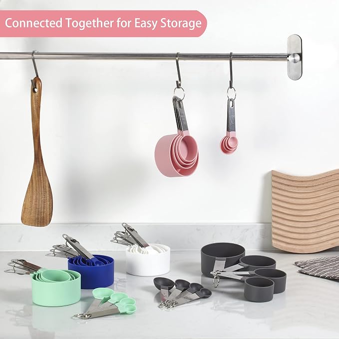 Measuring Cups and Spoons Set of Huygens Kitchen Gadgets 10 Pieces, Stackable - Image 5