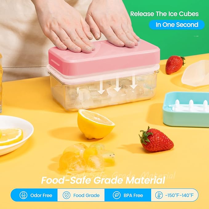 PHINOX Ice Cube Tray with Lid and Bin, Ice Trays - Image 2
