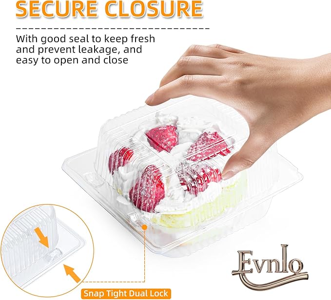 Evnlo 50 Count Clear Plastic Containers - Image 3