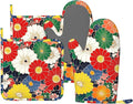 Oven Mitts and Pot Holders Flower Ethnic Art Pattern Silicone Kitchen by DADABULIU