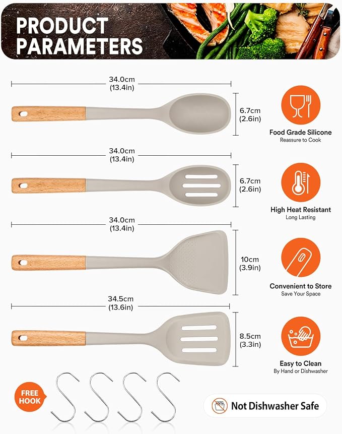 Silicone Cooking Utensils Set, Perfectly Angled - Image 2