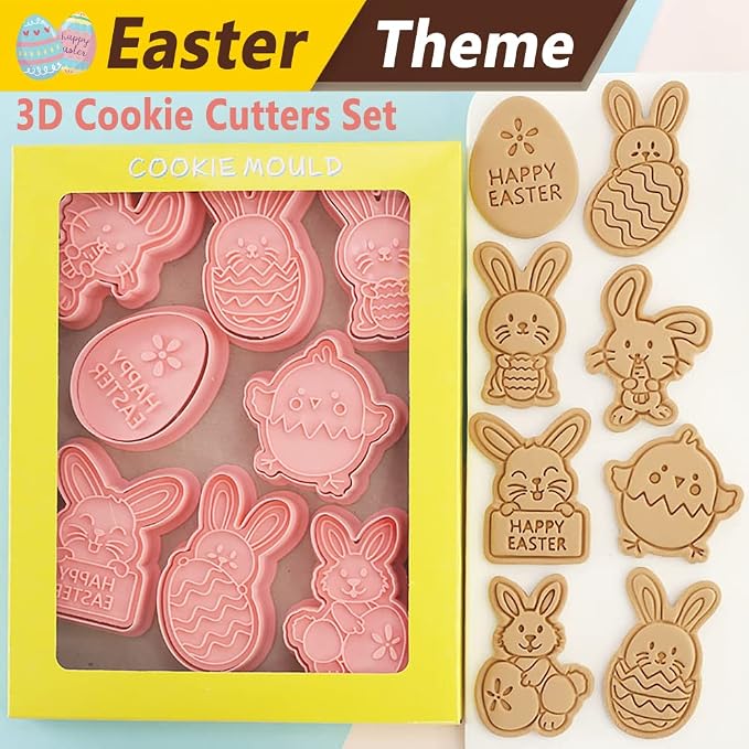 8 Pcs Cookie Cutters Set 3D Holiday Cookie Cutters - Image 6