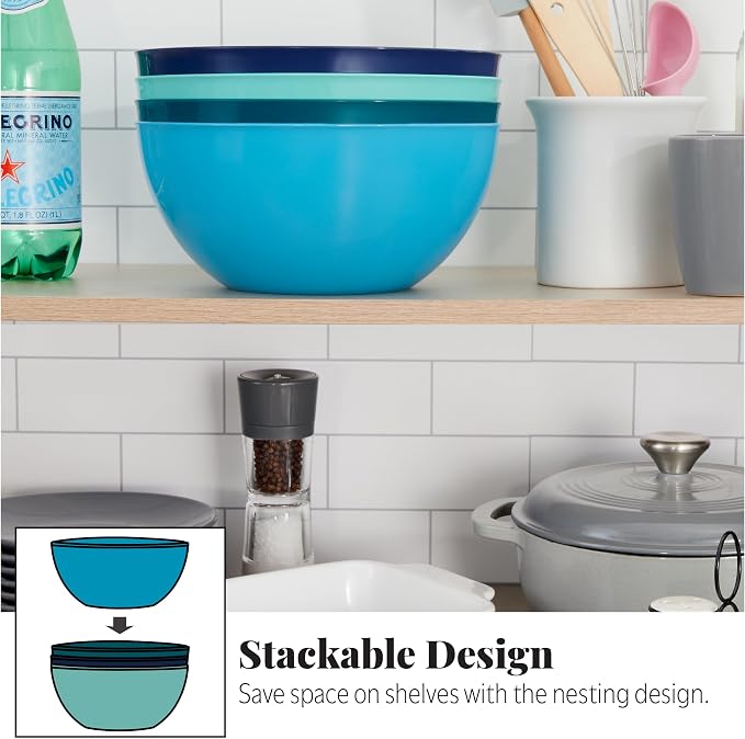 US Acrylic Vista Durable Plastic Salad and Serving 10-inch Bowls | Set of 4 in - Image 6