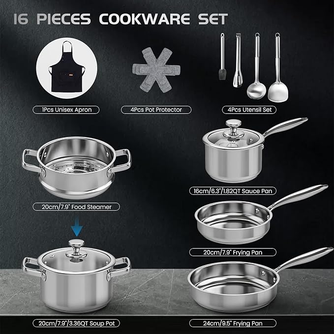 Meythway Pots and Pans Set Non Toxic, Kitchen Induction Cookware - Image 2
