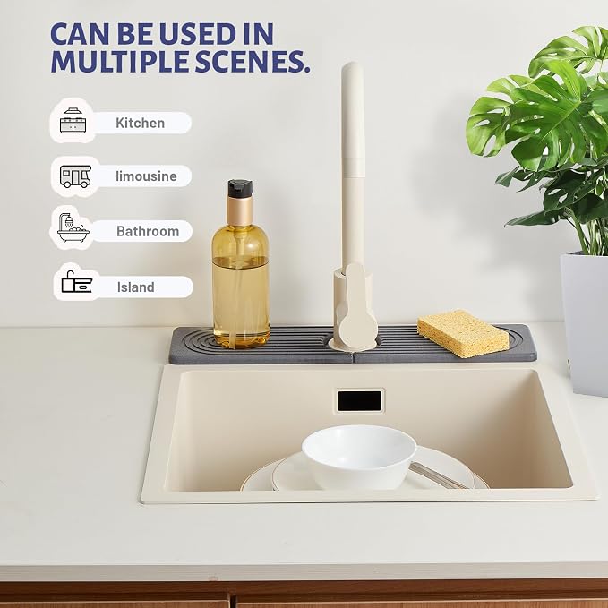 Stone Faucet Mat for Kitchen Sink, Faucet Mat Fast Drying Diatomite, Sink - Image 7
