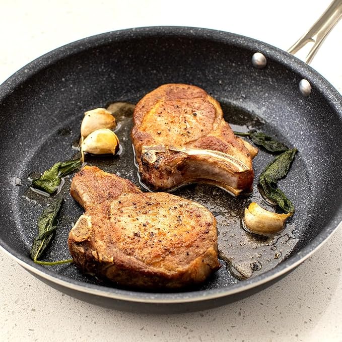 Nordic Ware Basalt Aluminum Saute Skillet, Ceramic Coating - Image 4