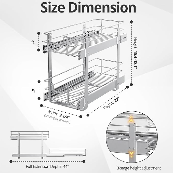 ZOINLIY Pull Out Cabinet Organizer, Versatile Slide Out Kitchen Organizers and - Image 4