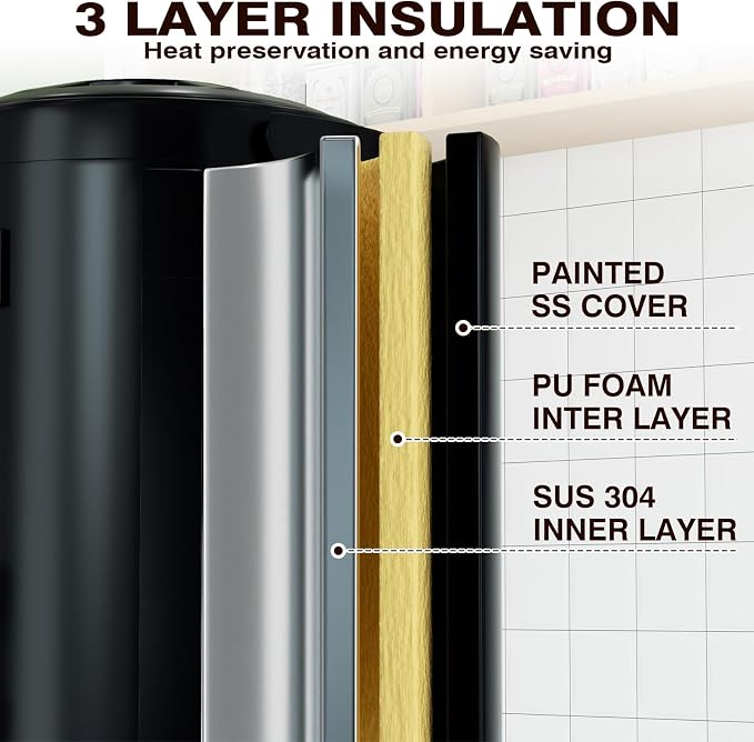 Electric Heating Insulated Beverage Dispenser-12 L/3.2 Gallon Hot Drink Beverage - Image 5