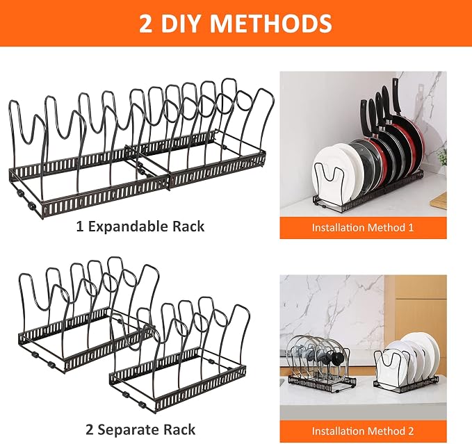 Pot Rack Organizer -Expandable Pot and Pan Organizer - Image 6