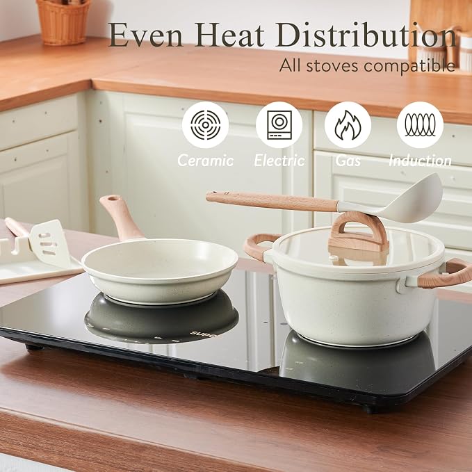 22 Pcs Pots and Pans Set Non Stick Non-Toxic Ceramic Kitchen Cookware Sets - Image 4