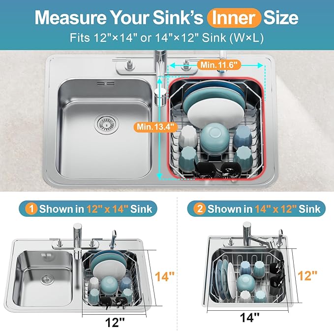GSlife Small in Sink Dish Drying Rack - Image 2