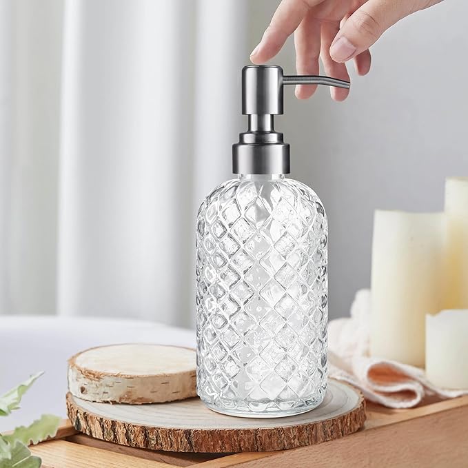 14 Oz Refillable Glass Soap Dispenser - Image 5