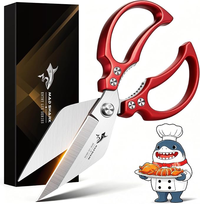 MAD SHARK Heavy Duty Kitchen Scissors, Dishwasher Safe All Purpose Kitchen by MADSHARK