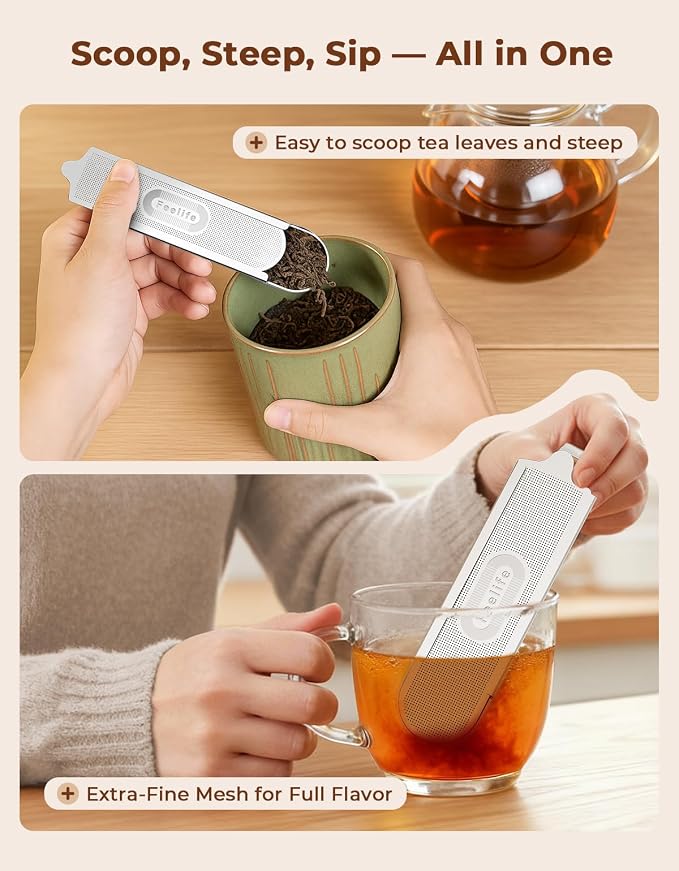 Tea Infuser for Loose Leaf Tea, 2-in-1 Tea Scoop Infuser Fine Mesh Tea - Image 2