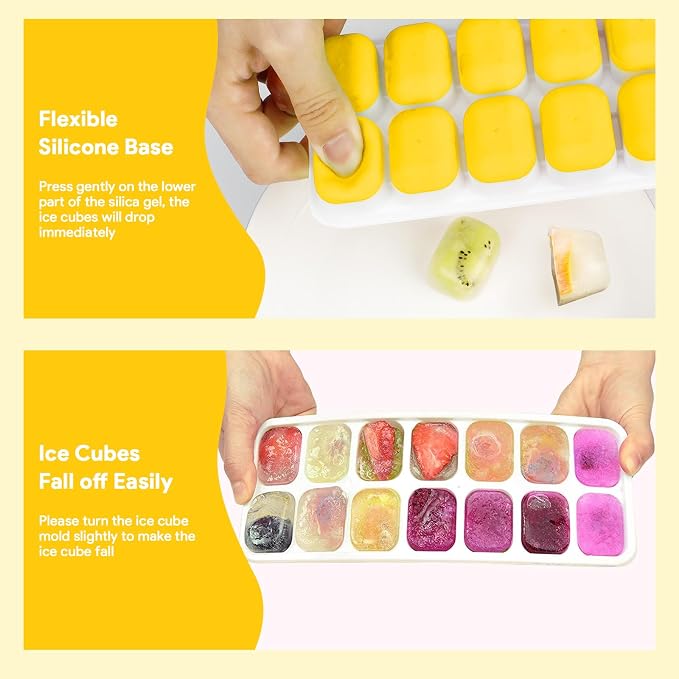 Ice Cube Trays 4 Pack, Airabc Silicone Ice Cube Trays - Image 6