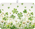 St Patrick's Day Dish Drying Mat 18 x 24 Inch Green Clover Dish Drainer Rack by Unknown