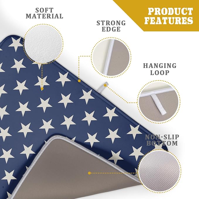 Patriotic July of 4th Blue Star Dish Drying Mat - Image 4