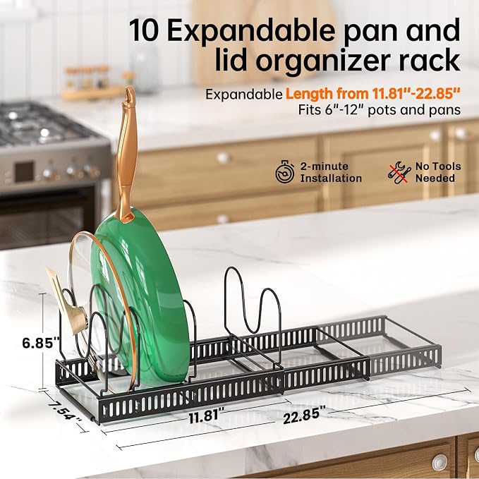 MUDEELA Pots and Pans Organizer Rack - Image 2