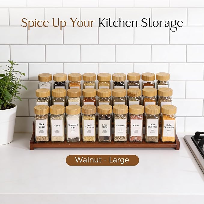 Spice Rack Kitchen Cabinet Organizer-18-Inch Bamboo Spice Organizer - Image 3