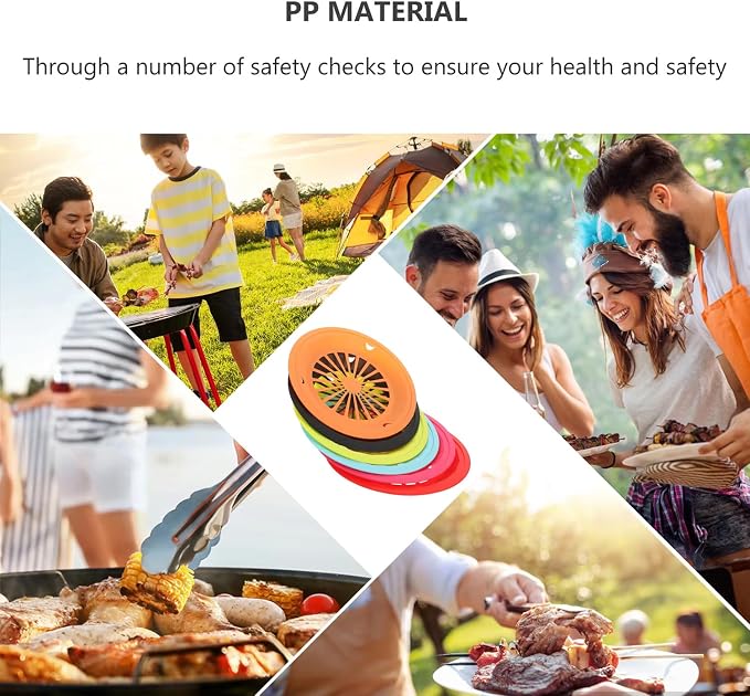 4 Pack Food Cover Tents with 7 Pack Paper Plate Holders, Reusable Outdoor - Image 2