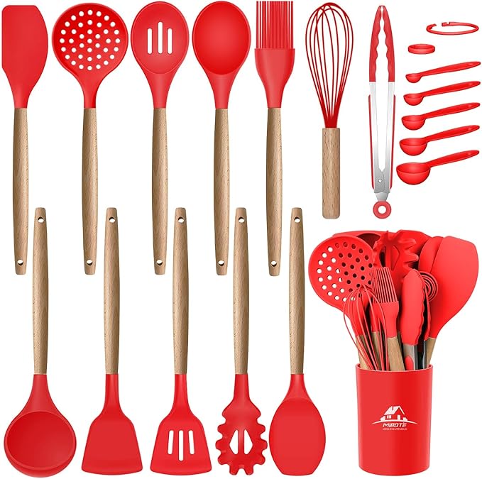 MIBOTE Silicone Cooking Utensils Kitchen Utensil Set by MIBOTE